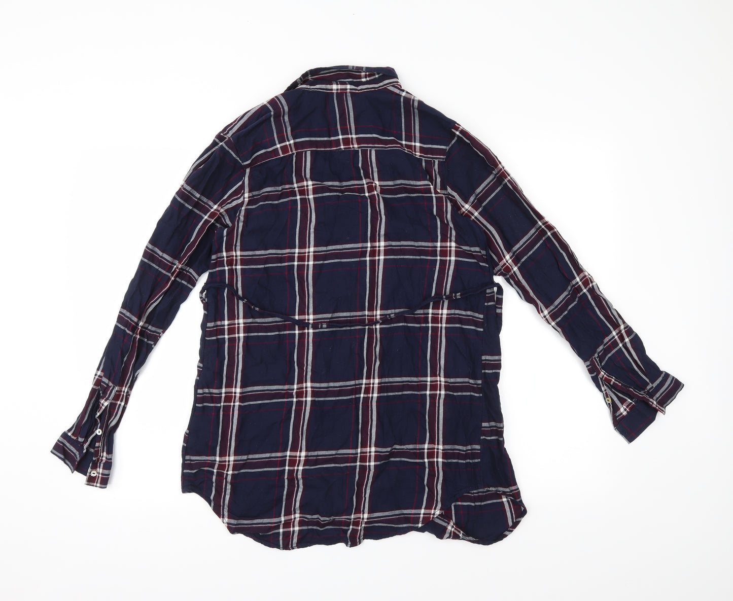 H&M Womens Black Check  Basic Button-Up Size S