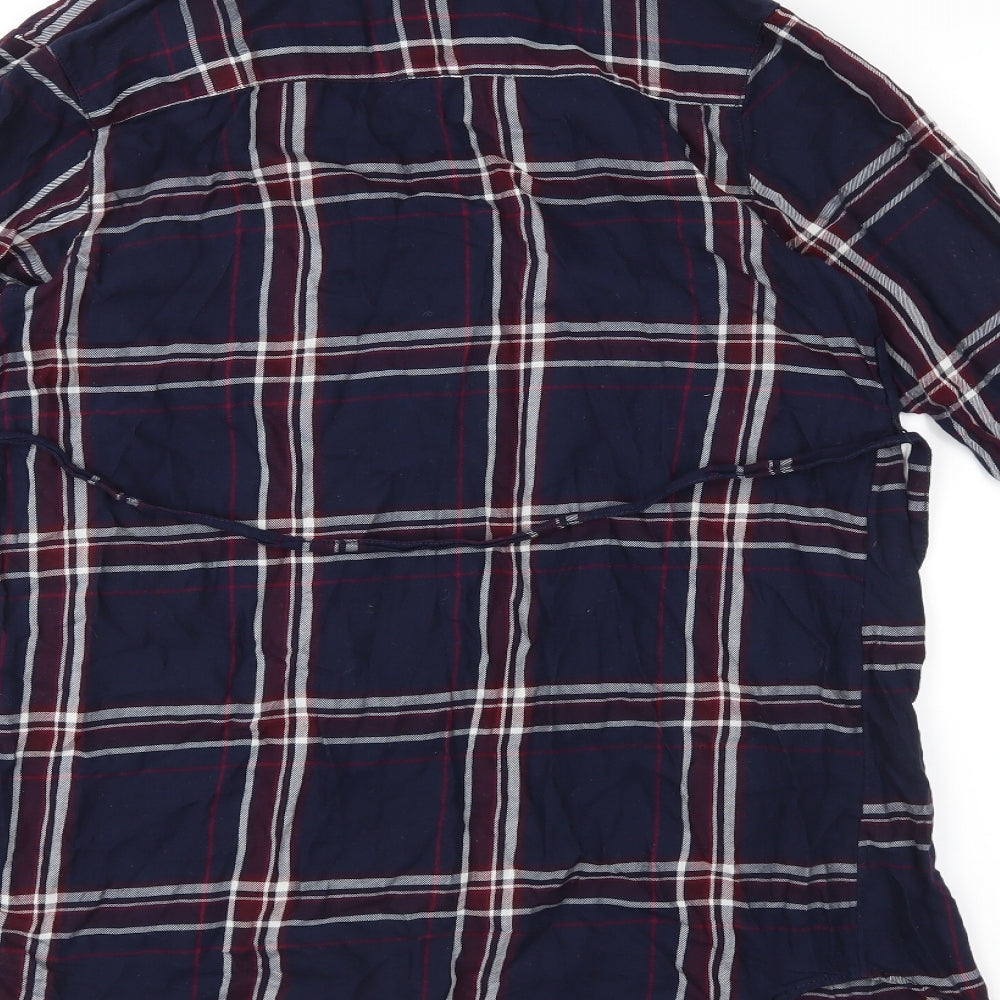 H&M Womens Black Check  Basic Button-Up Size S