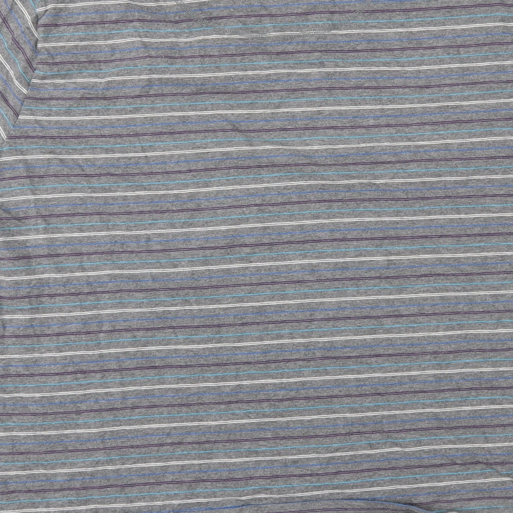 M&S Mens Grey Striped   T-Shirt Size XL