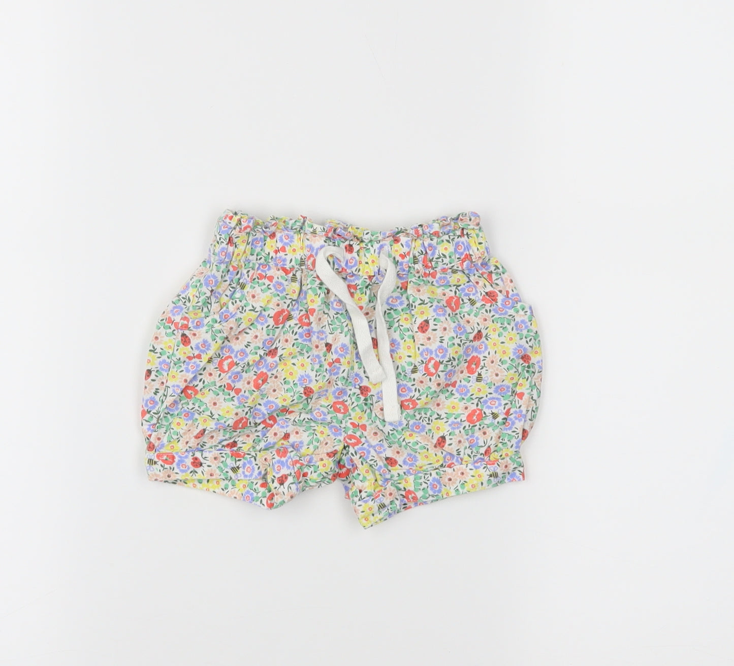 John Lewis Girls Blue Floral  Cropped Leggings Size 0-3 Months
