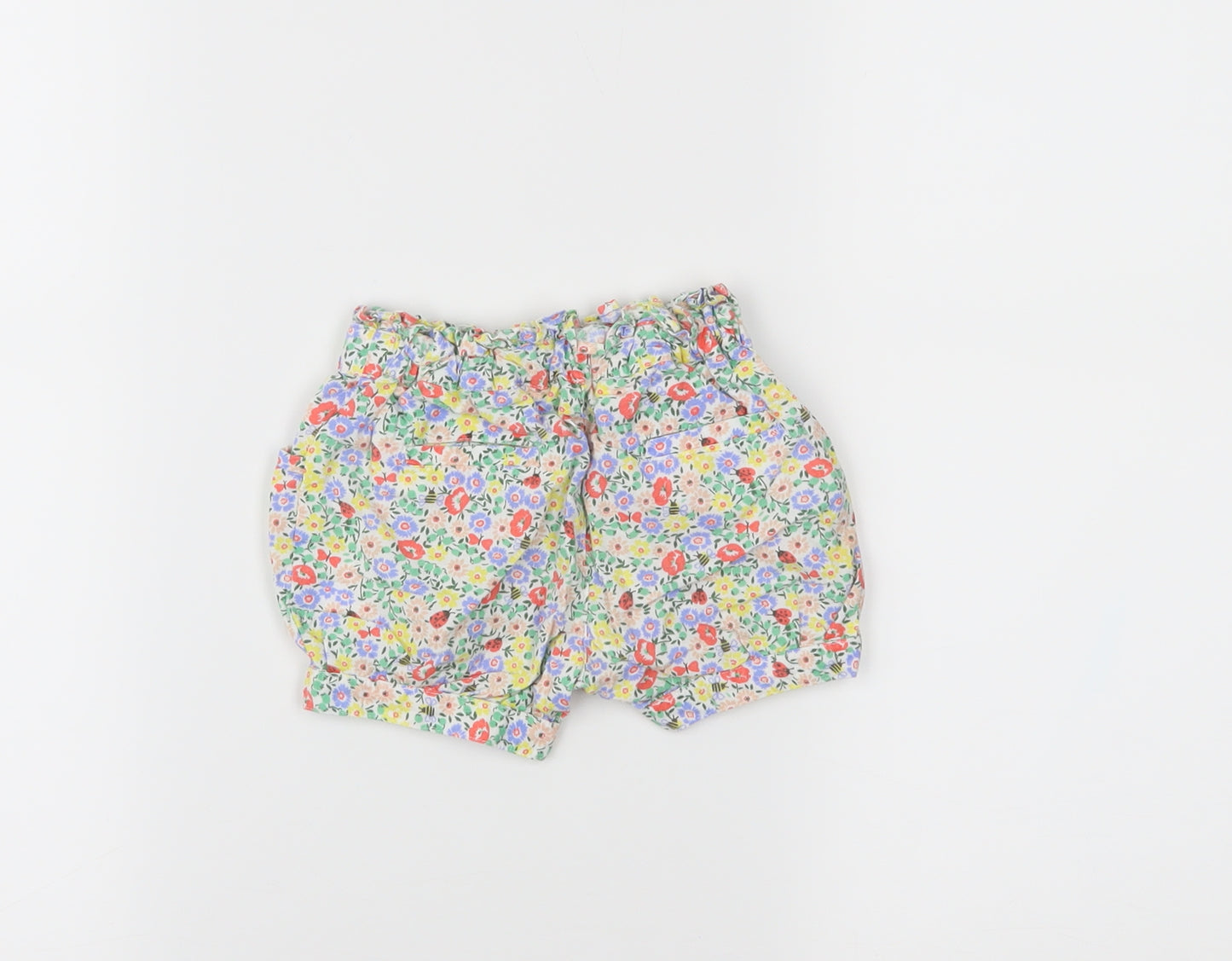 John Lewis Girls Blue Floral  Cropped Leggings Size 0-3 Months