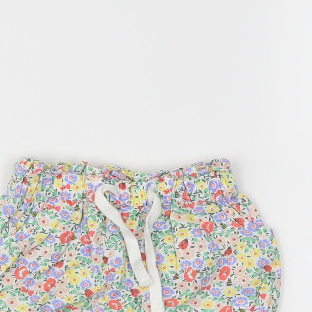 John Lewis Girls Blue Floral  Cropped Leggings Size 0-3 Months