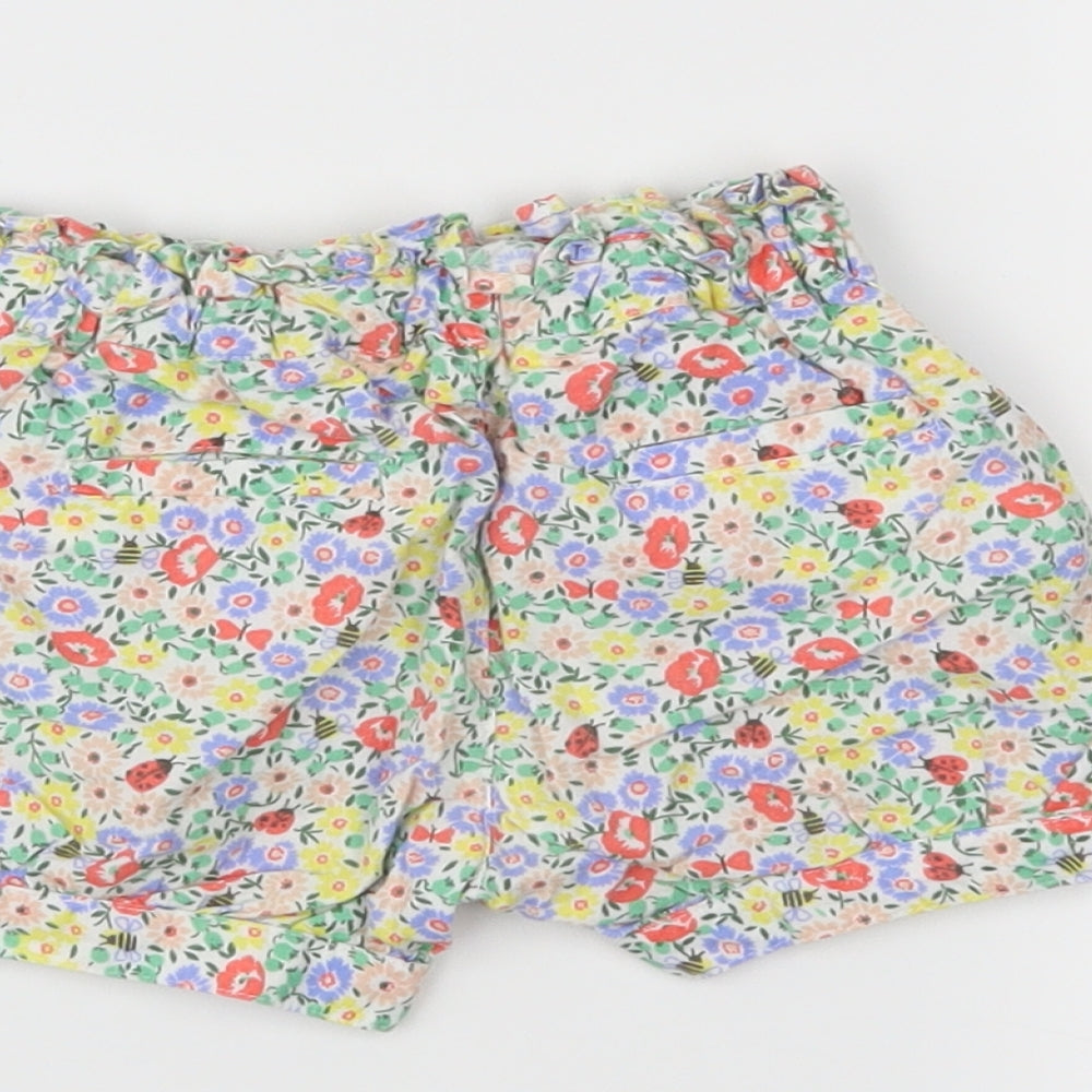 John Lewis Girls Blue Floral  Cropped Leggings Size 0-3 Months