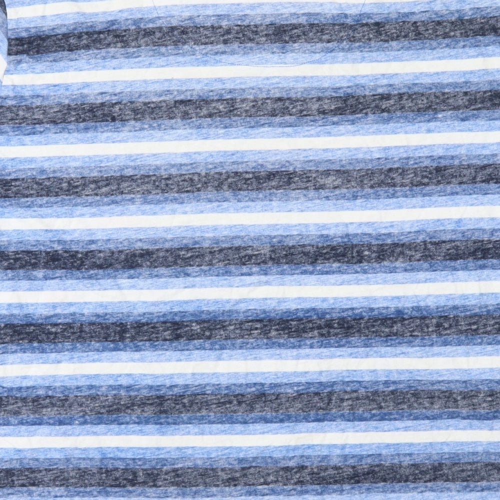 M&S Mens Blue Striped   T-Shirt Size 2XL