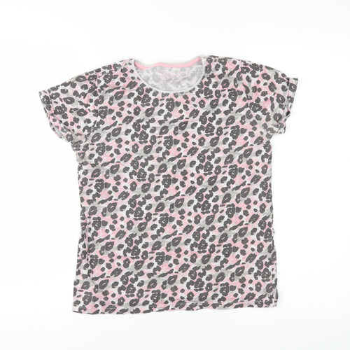 Young Dimension Girls Pink Animal Print  Basic T-Shirt Size 12-13 Years