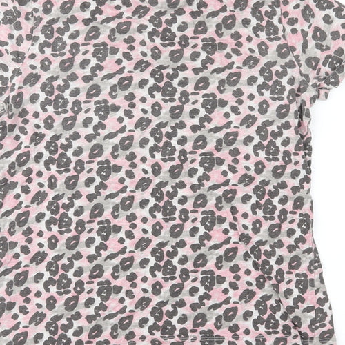 Young Dimension Girls Pink Animal Print  Basic T-Shirt Size 12-13 Years