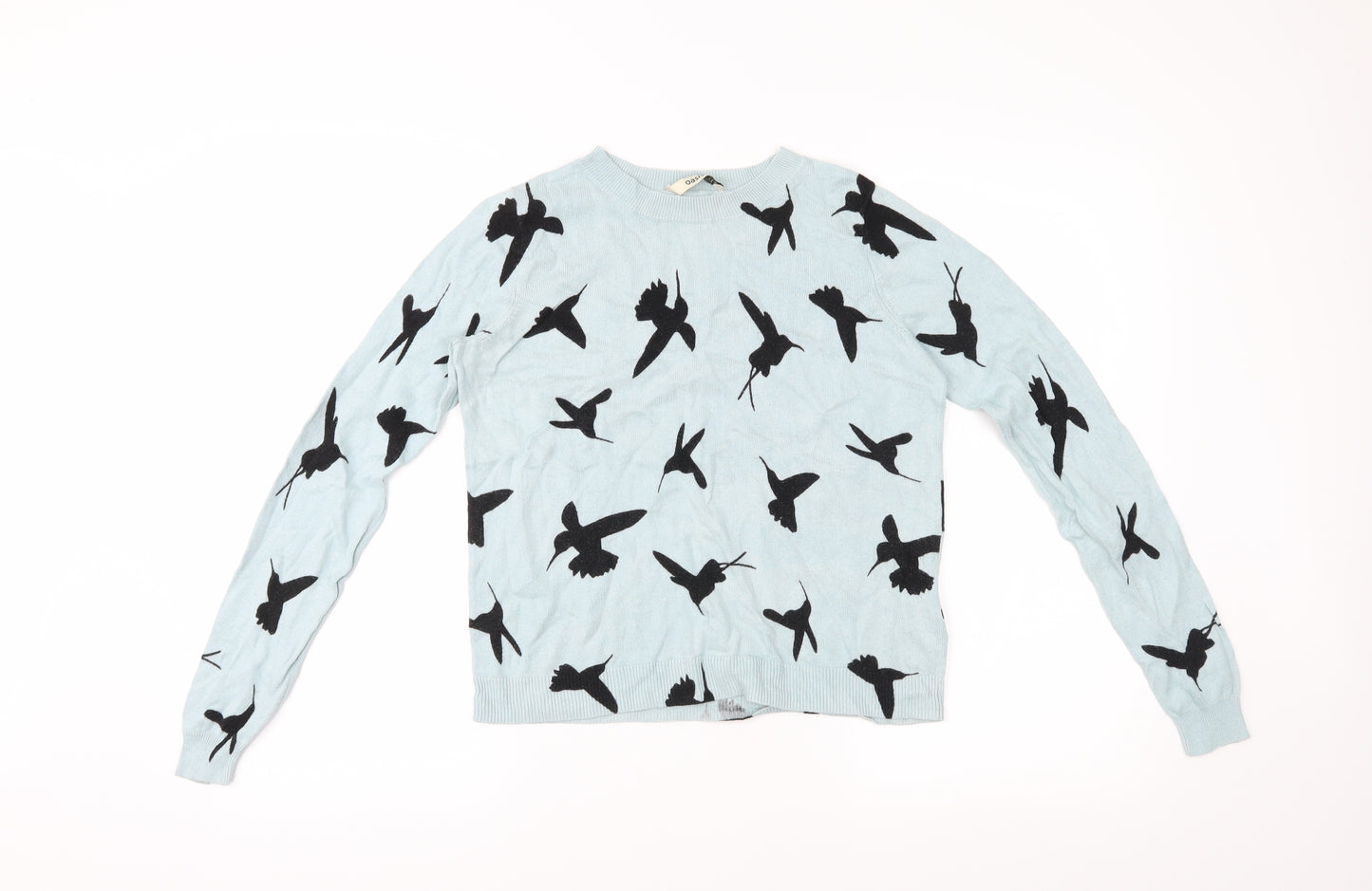 Oasis Womens Blue Animal Print  Pullover Jumper Size XS