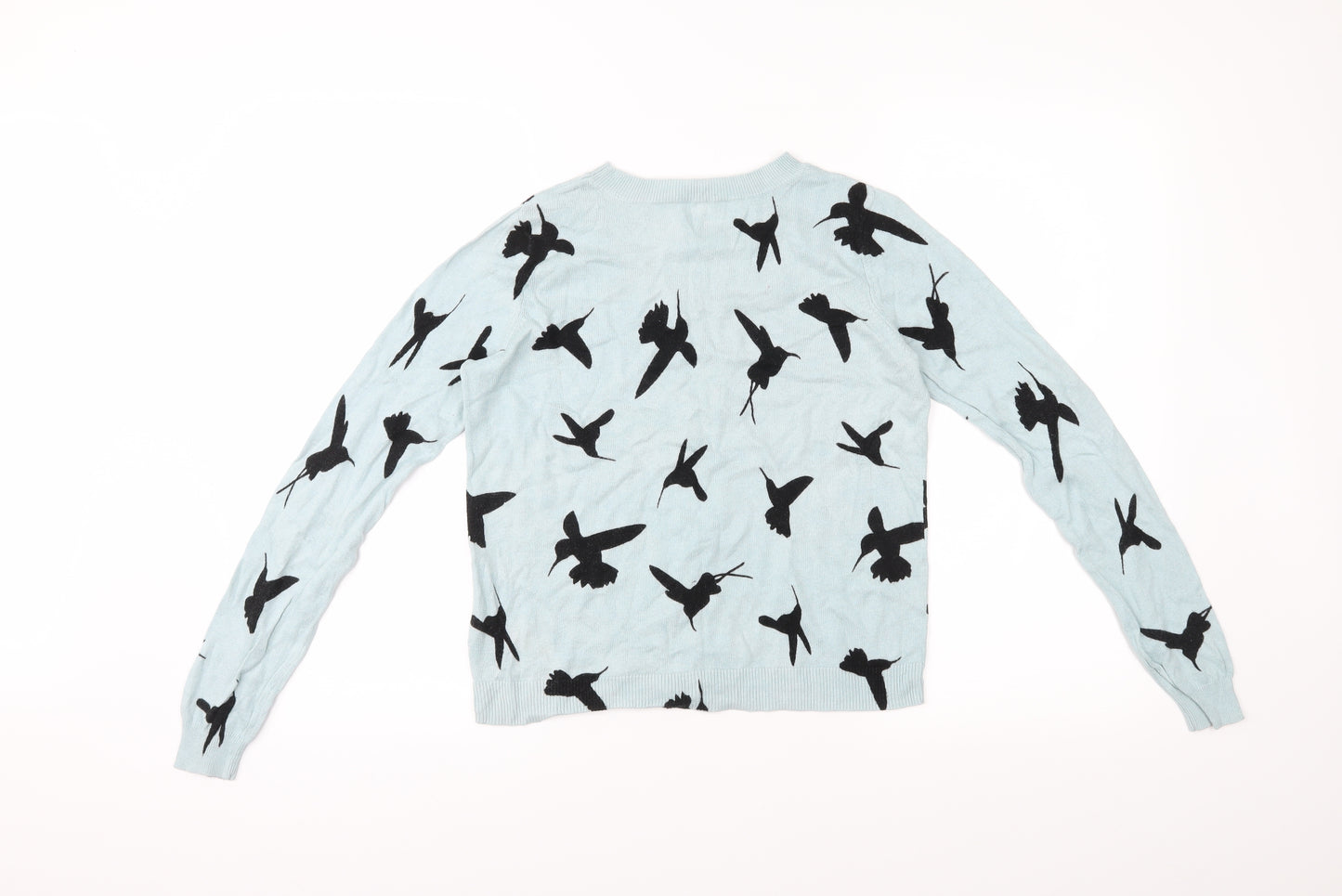 Oasis Womens Blue Animal Print  Pullover Jumper Size XS