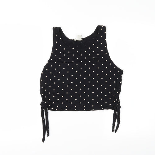 FOREVER 21 Womens Black Polka Dot  Cropped Tank Size S