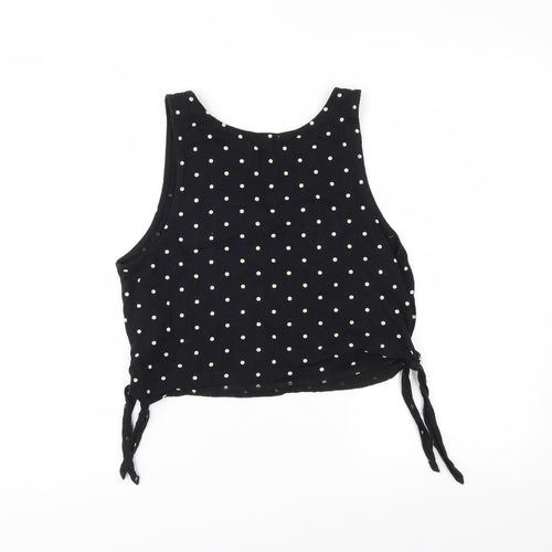 FOREVER 21 Womens Black Polka Dot  Cropped Tank Size S