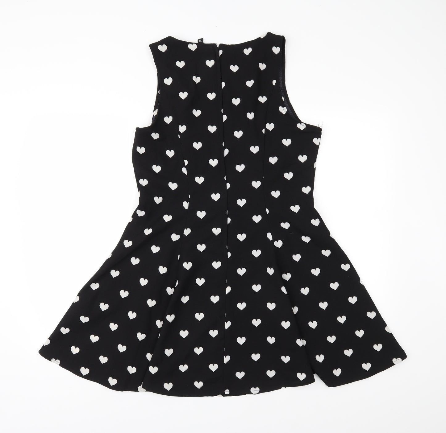 H&M Womens Black   Skater Dress  Size 14