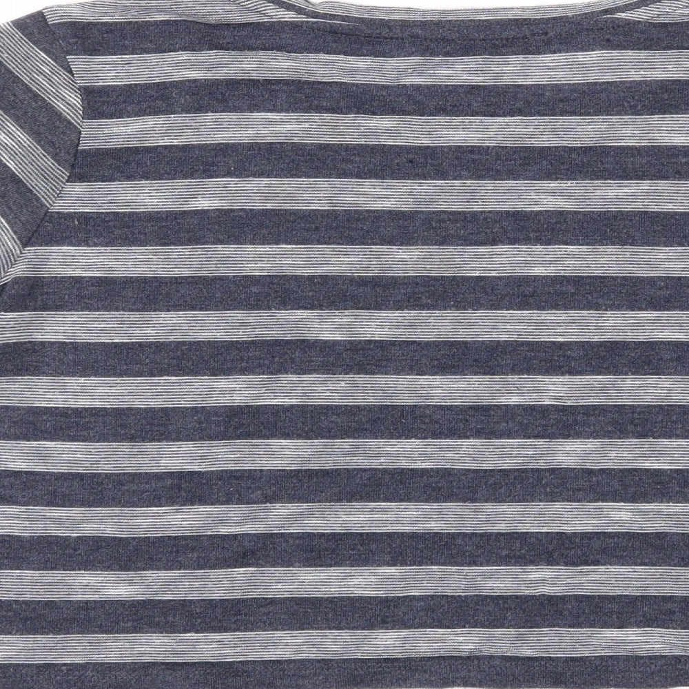 FOREVER 21 Womens Blue Striped  Cropped T-Shirt Size M