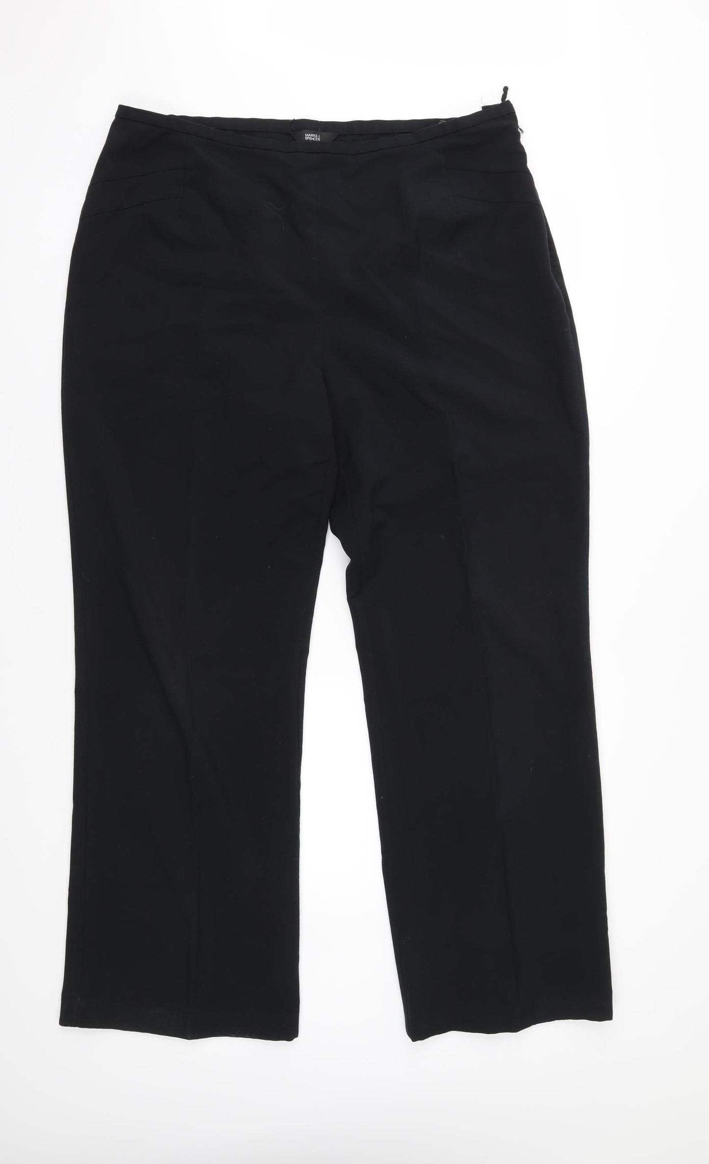M&S Womens Black   Trousers  Size 18 L31 in