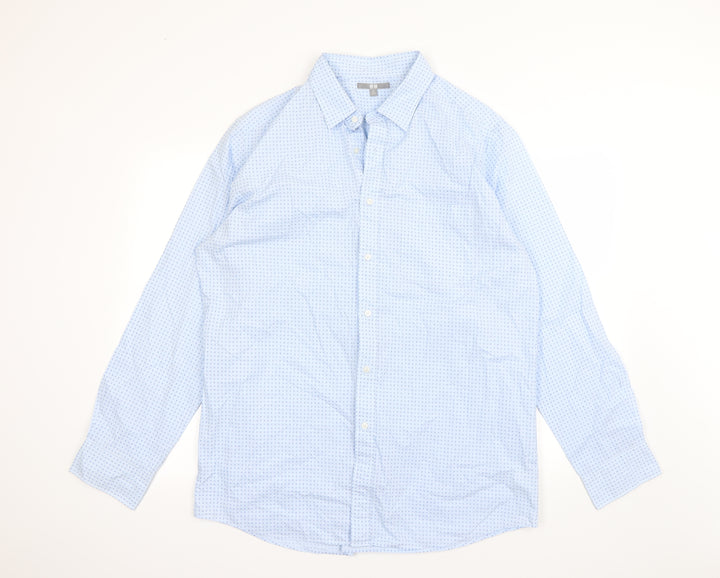 Preworn Mens Blue Argyle/Diamond   Button-Up Size XL