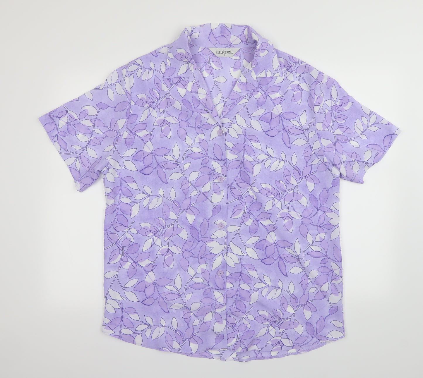 Reflections Mens Purple Floral   Button-Up Size M