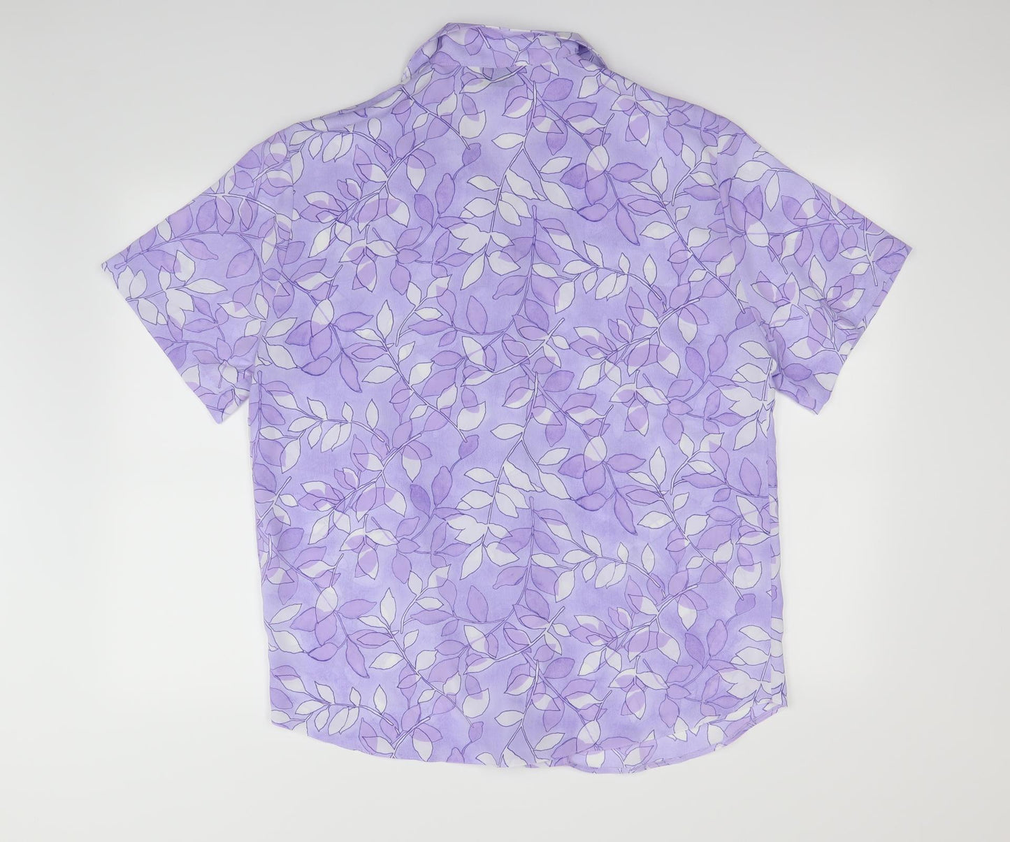 Reflections Mens Purple Floral   Button-Up Size M