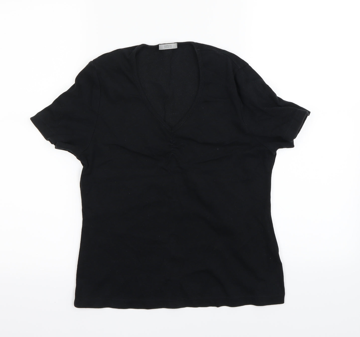 M&S  Womens Black   Basic Polo Size 14