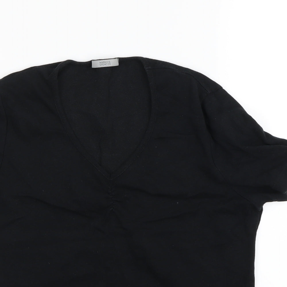 M&S  Womens Black   Basic Polo Size 14