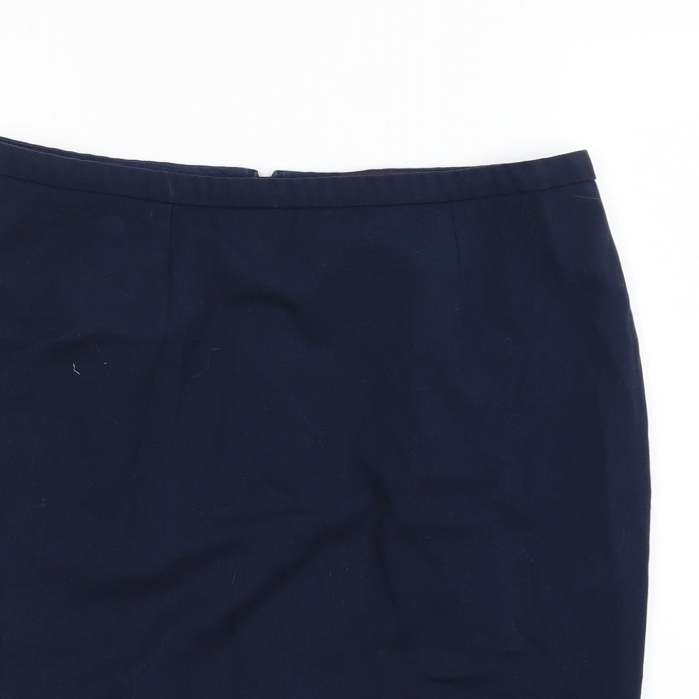 M&S  Womens Blue   A-Line Skirt Size 14