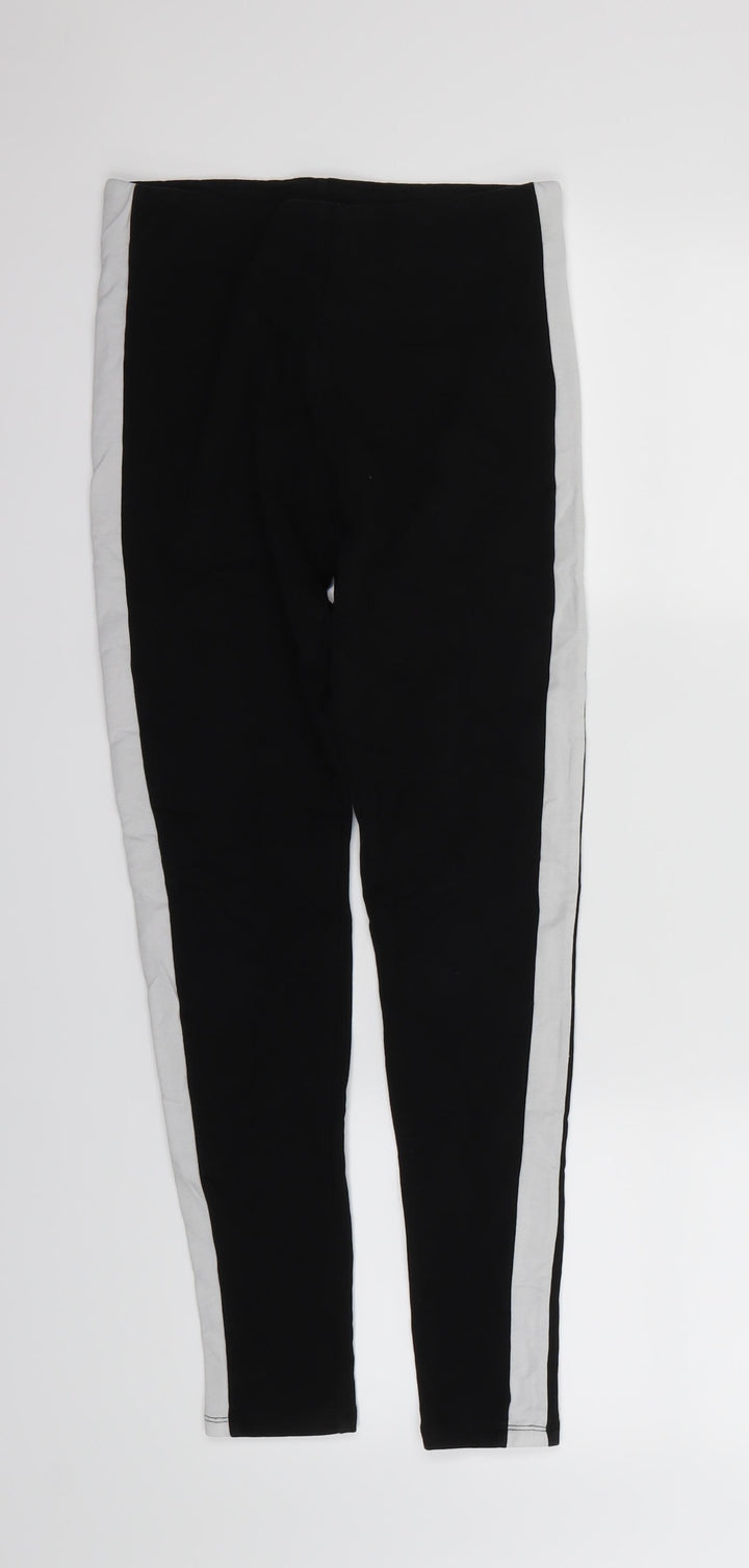 H&M Womens Black Striped  Harem Leggings Size XS L28 in