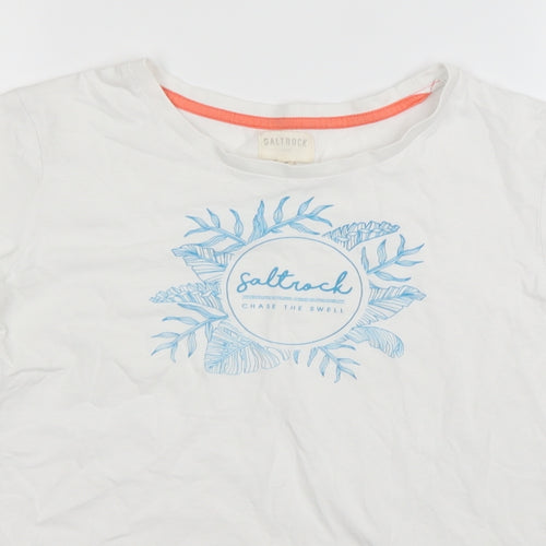 Salt Rock Womens White   Basic T-Shirt Size 12