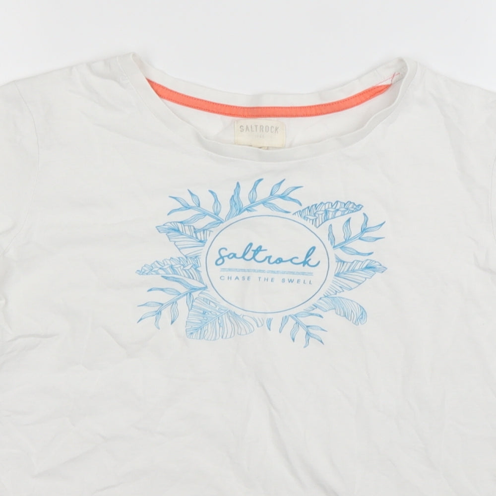 Salt Rock Womens White   Basic T-Shirt Size 12