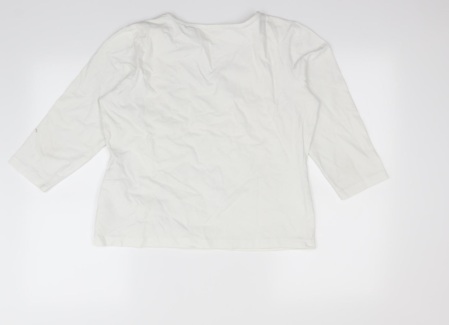 Together Womens White   Basic T-Shirt Size 18