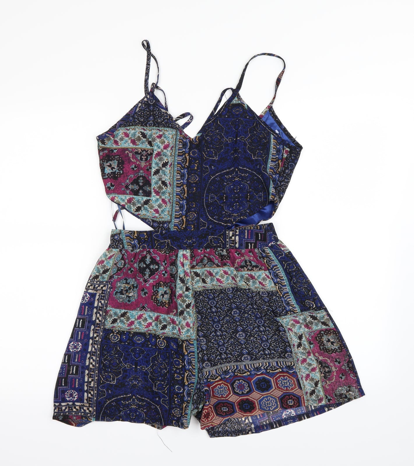 Boohoo Womens Multicoloured Paisley  Playsuit One-Piece Size 6
