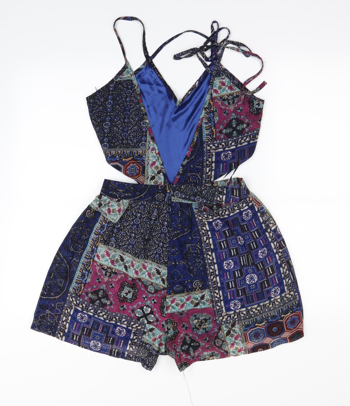 Boohoo Womens Multicoloured Paisley  Playsuit One-Piece Size 6