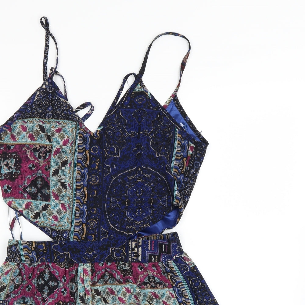 Boohoo Womens Multicoloured Paisley  Playsuit One-Piece Size 6