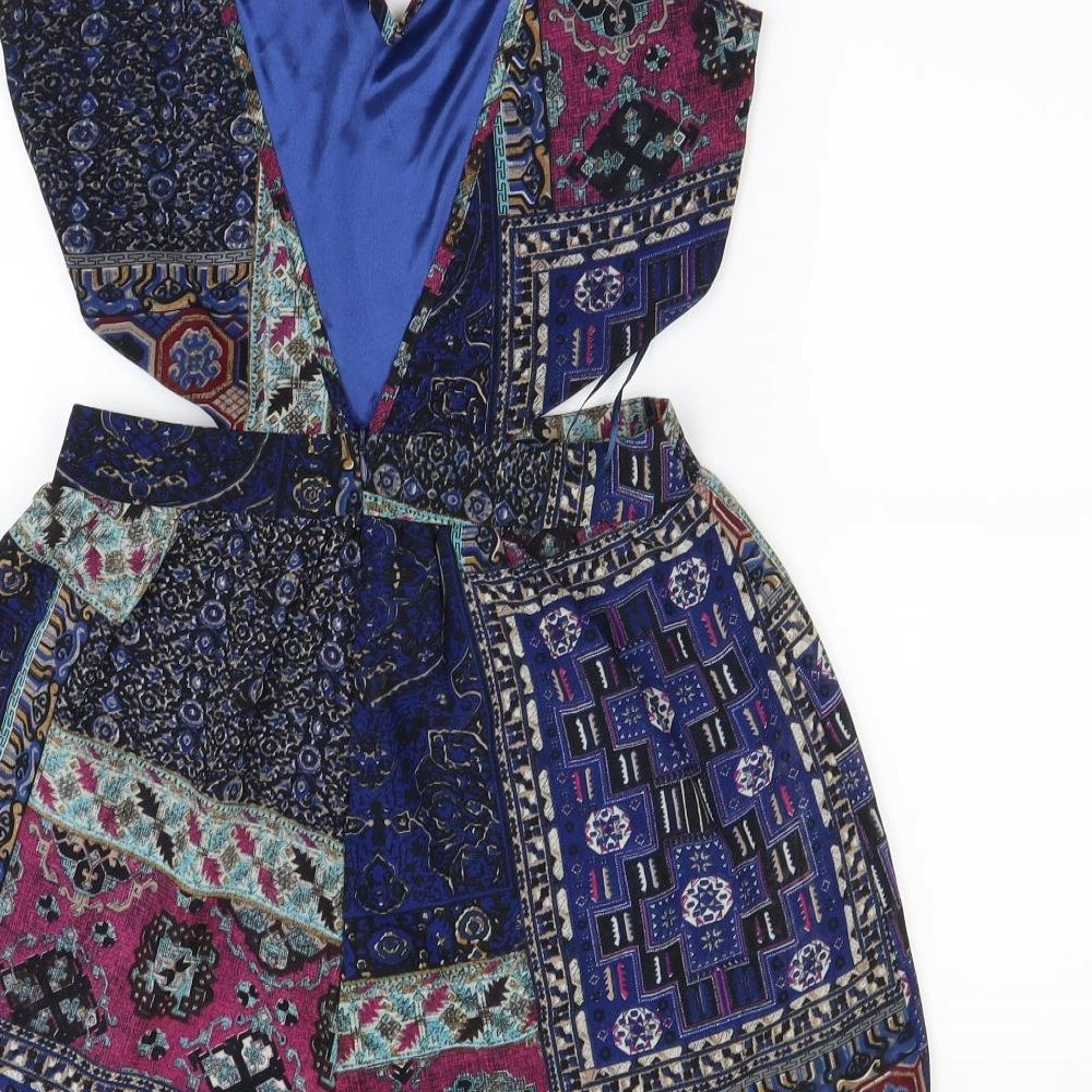 Boohoo Womens Multicoloured Paisley  Playsuit One-Piece Size 6