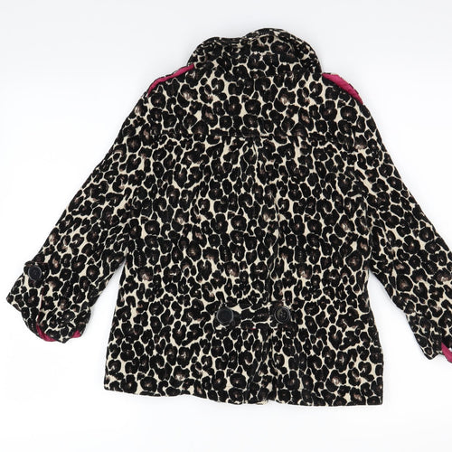 Preworn Womens Beige Animal Print  Jacket Coatigan Size 10XL