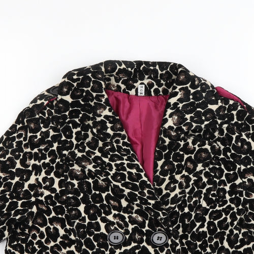 Preworn Womens Beige Animal Print  Jacket Coatigan Size 10XL