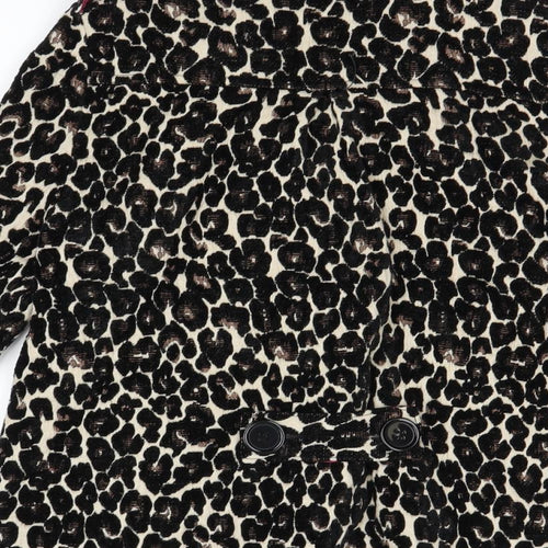 Preworn Womens Beige Animal Print  Jacket Coatigan Size 10XL