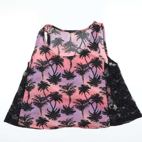 Atmosphere Womens Black Floral  Basic Tank Size 14