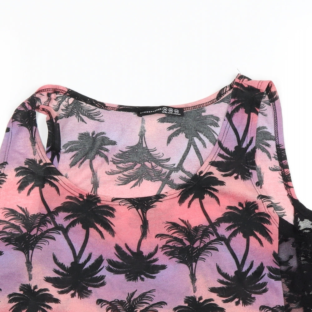 Atmosphere Womens Black Floral  Basic Tank Size 14
