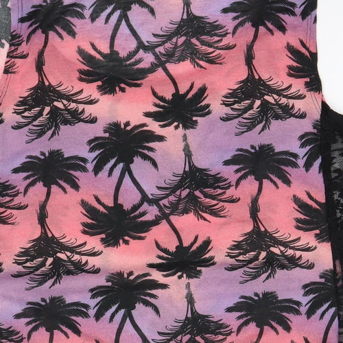 Atmosphere Womens Black Floral  Basic Tank Size 14