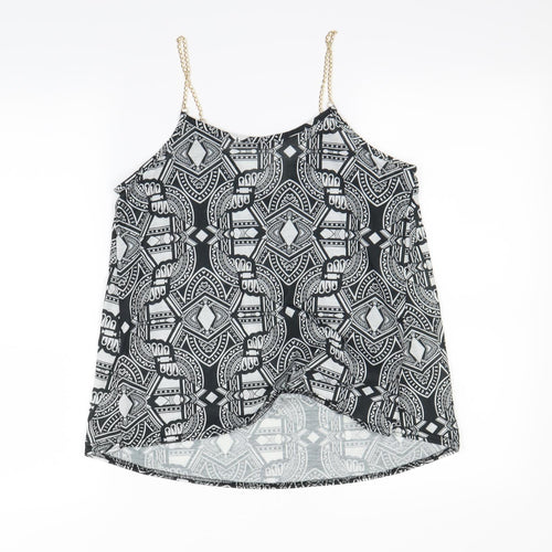 Atmosphere Womens Black Geometric  Basic Tank Size 10