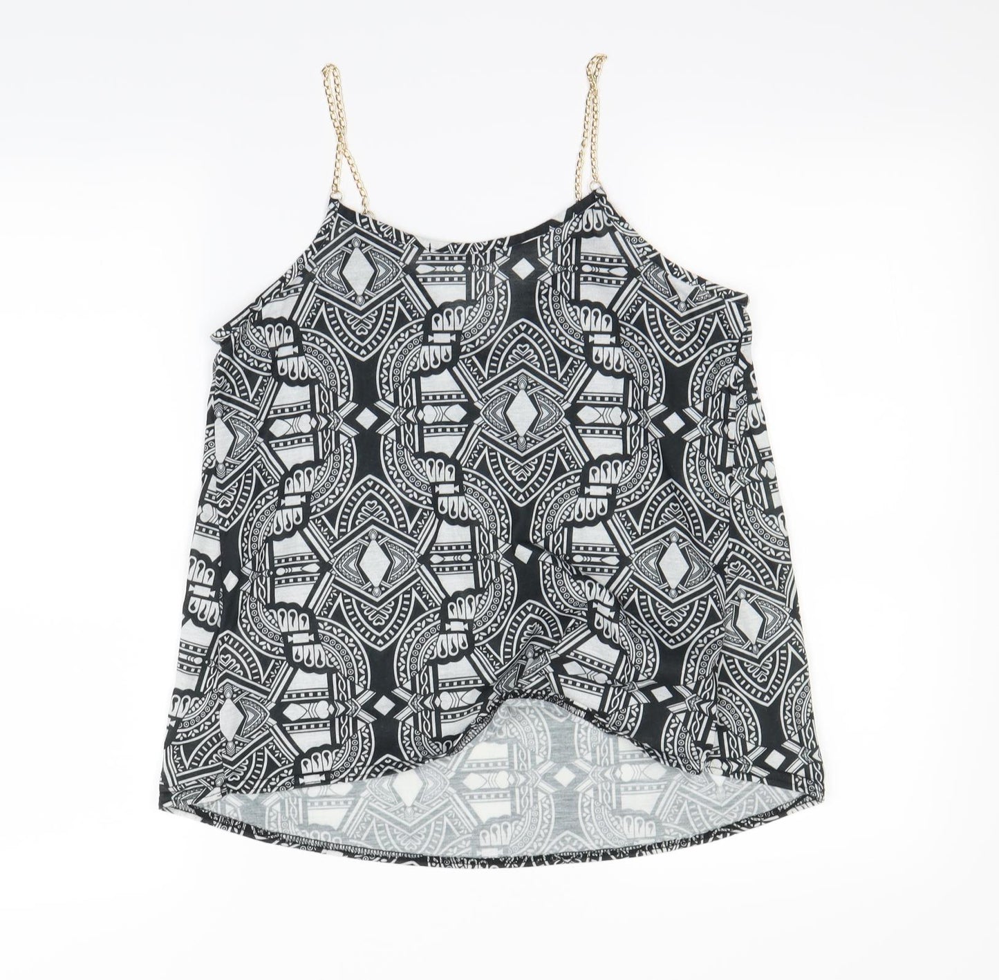 Atmosphere Womens Black Geometric  Basic Tank Size 10