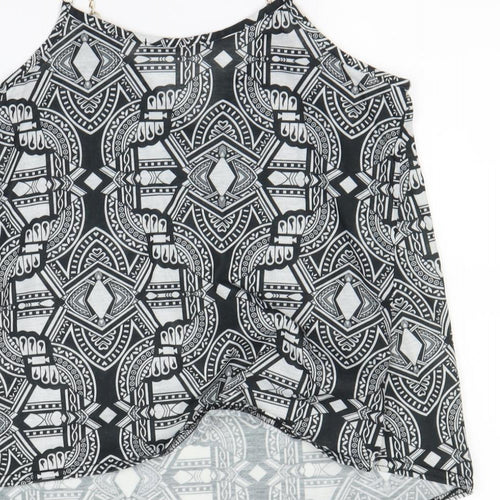 Atmosphere Womens Black Geometric  Basic Tank Size 10