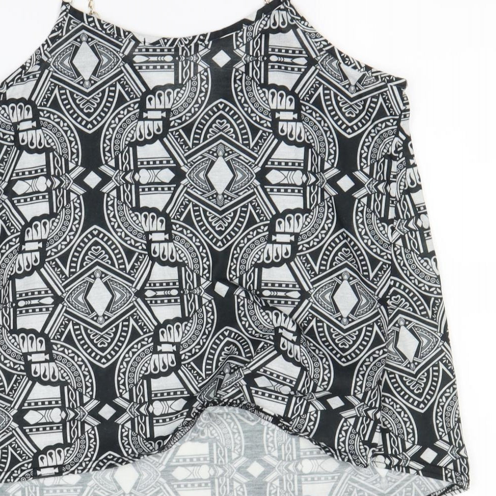 Atmosphere Womens Black Geometric  Basic Tank Size 10