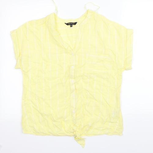 Peacocks Womens Yellow   Basic Button-Up Size 10