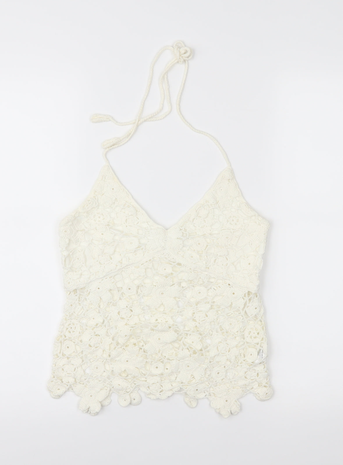 Jane Norman Womens Ivory  Crochet Basic Blouse Size 10