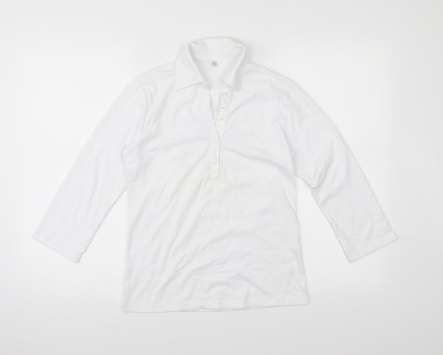 Uni Qlo Womens White  Jersey Basic Polo Size S