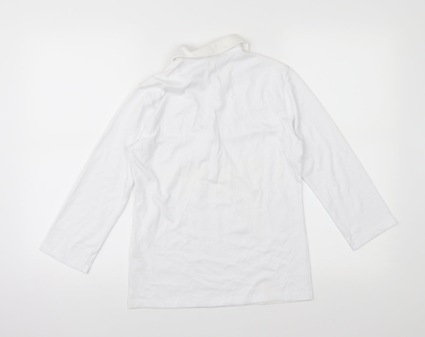 Uni Qlo Womens White  Jersey Basic Polo Size S