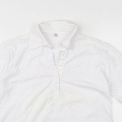 Uni Qlo Womens White  Jersey Basic Polo Size S