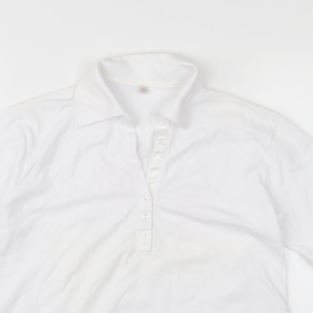 Uni Qlo Womens White  Jersey Basic Polo Size S