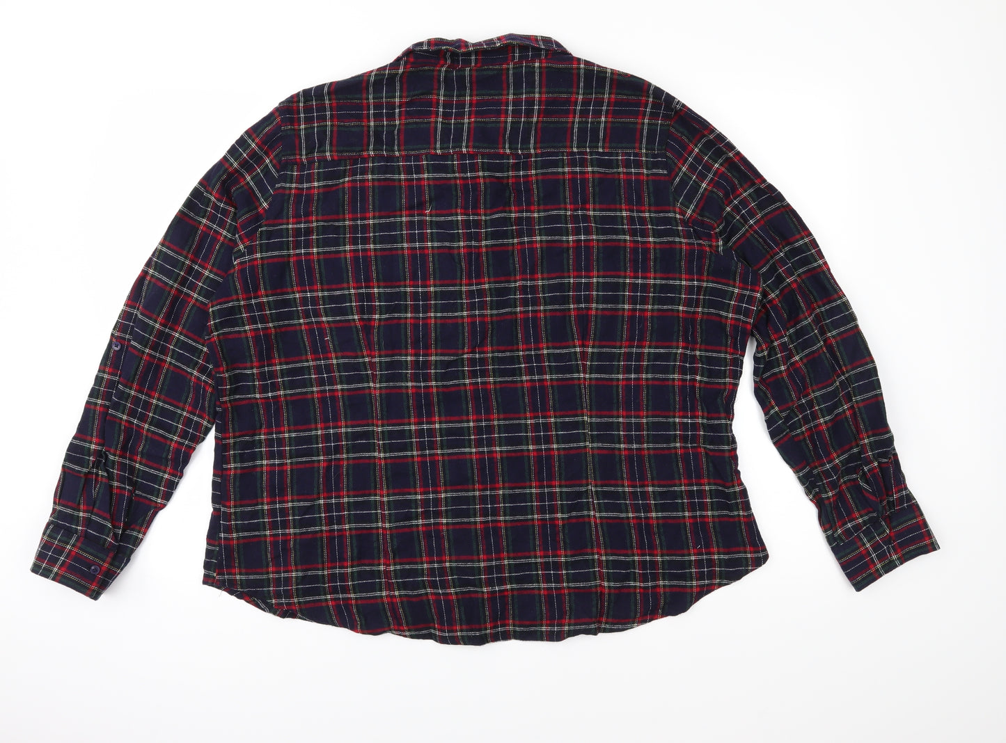 Primark Womens Blue Check  Basic Button-Up Size 20  - Brushed cotton