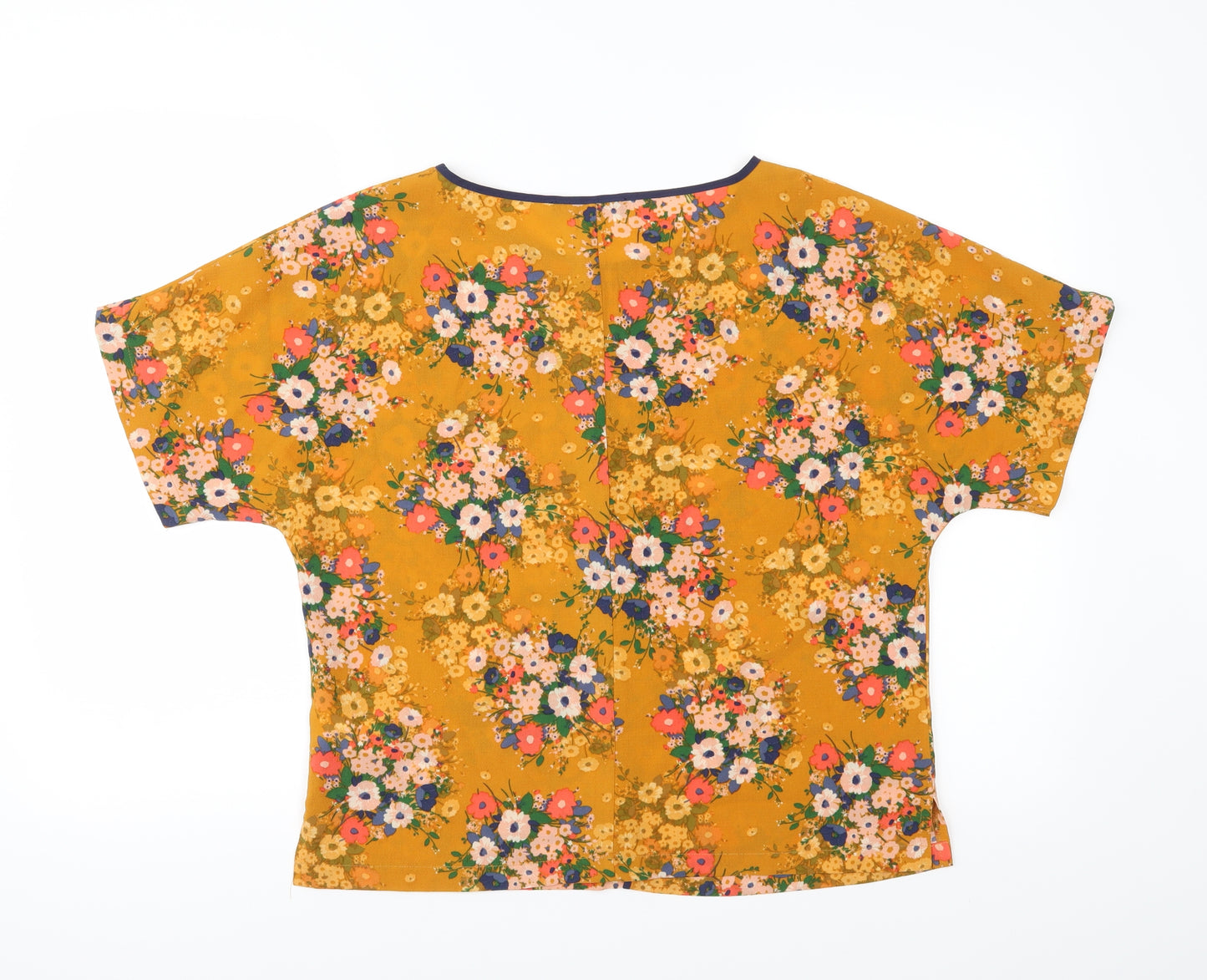 Marks and Spencer Womens Orange Floral  Basic Blouse Size 10