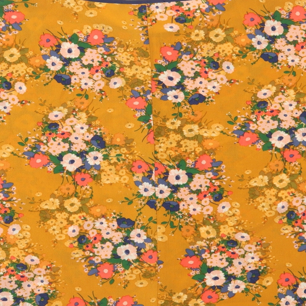 Marks and Spencer Womens Orange Floral  Basic Blouse Size 10